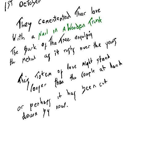 Nail in a wooden trunk